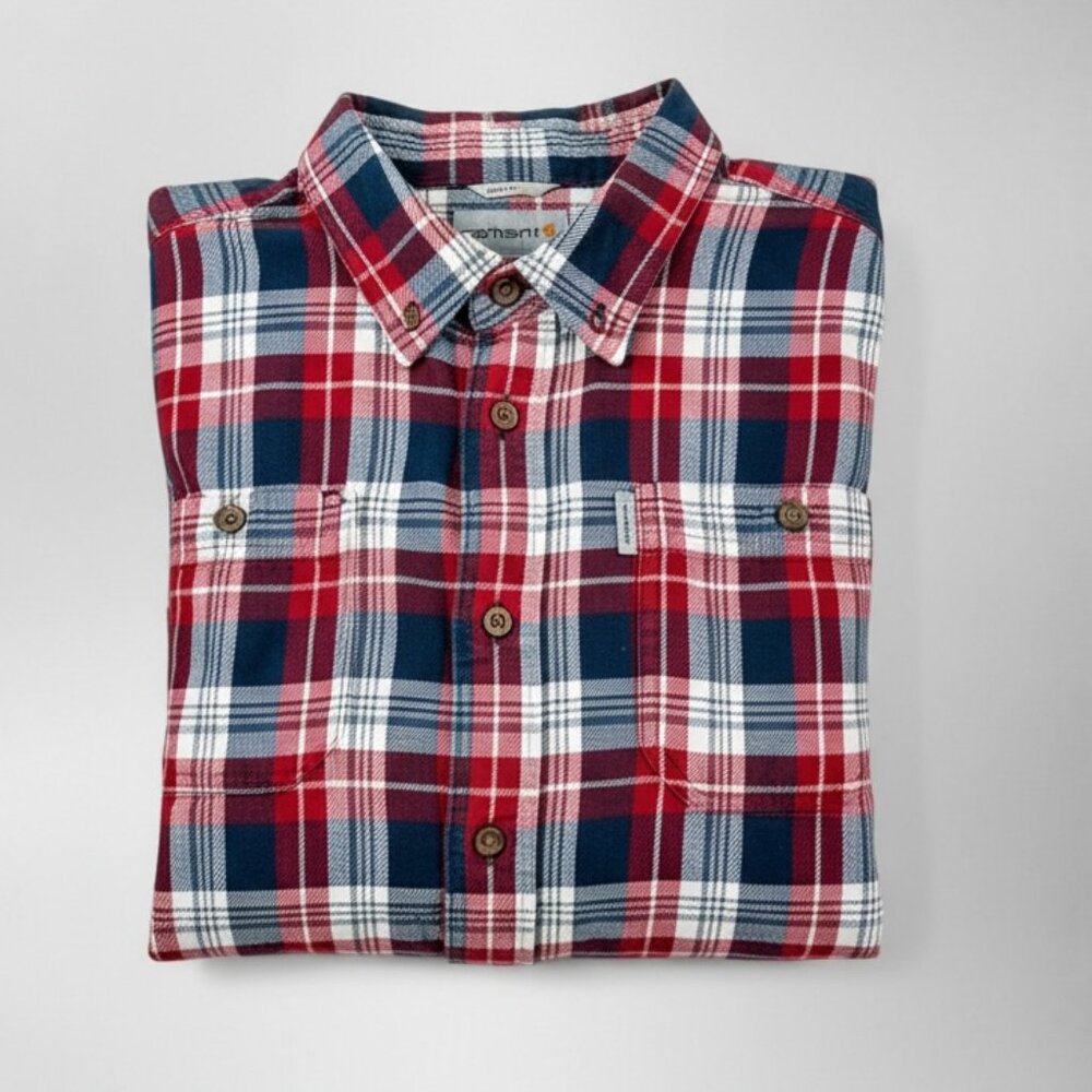 Carhartt Relaxed Fit Plaid Flannel Shirt Size L